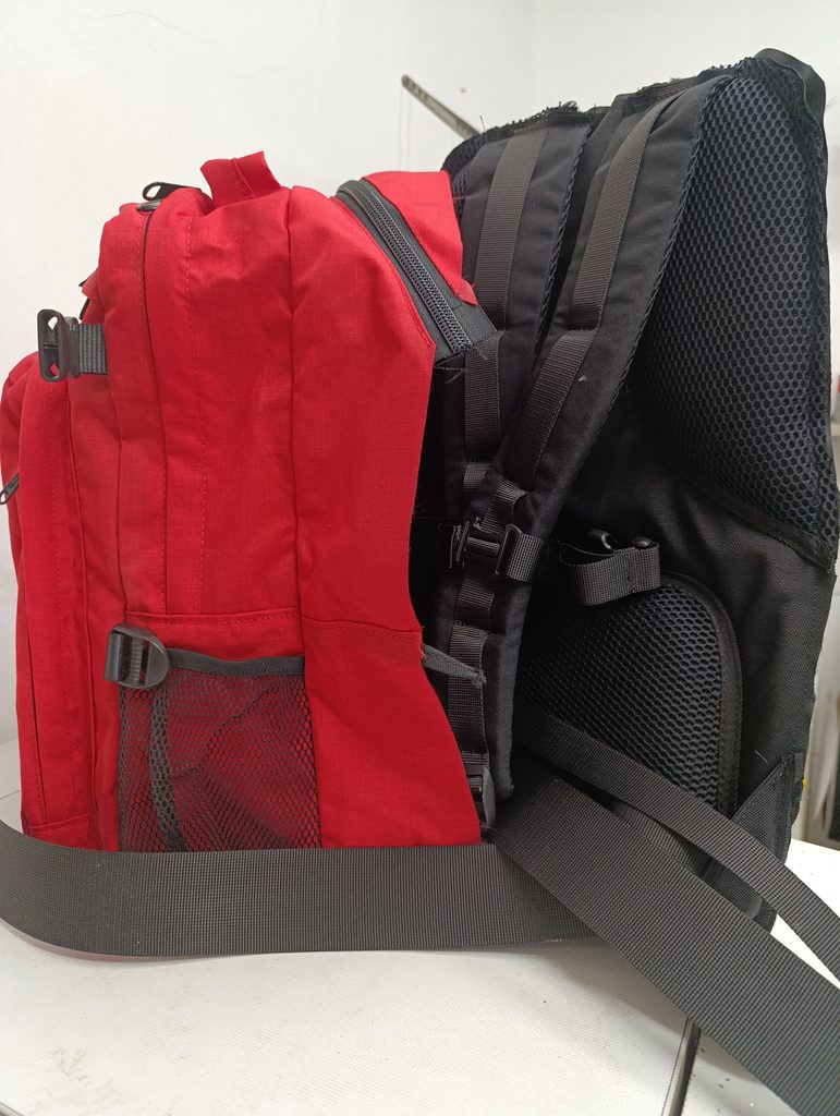 Urban backpack construction before final assembly – Extremepack